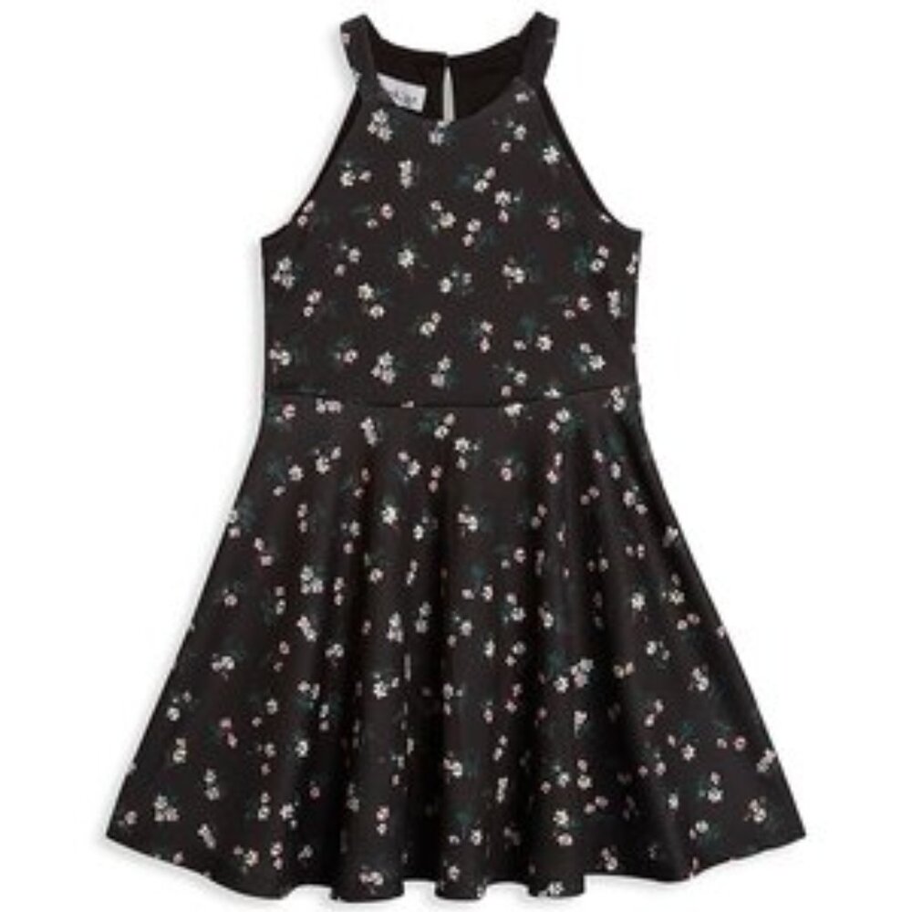 Pippa & Julie girl's textured knit ditsy floral fit & flare dress size 12 EUC